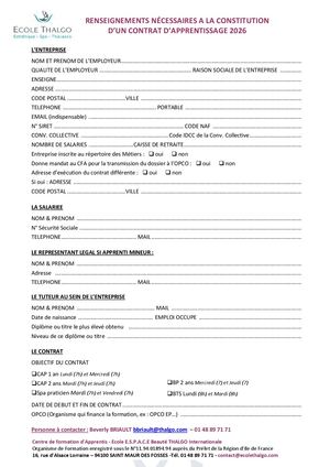 Fiche Renseignements Contrat Dapp 2026 2027