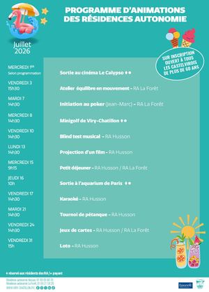 Animations RA juillet 2026