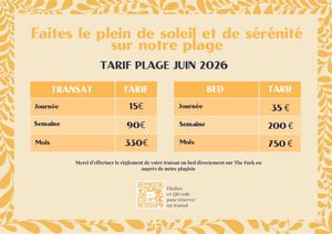 Tarifs Plage Juin