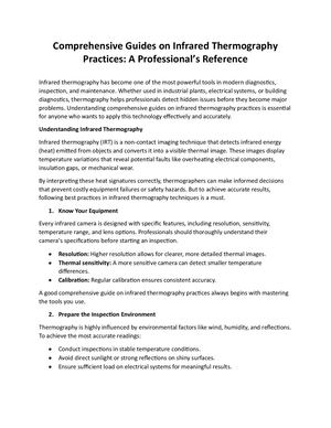 Comprehensive Guides on Infrared Thermography Practices: A Professional’s Reference