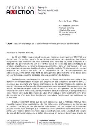 Courrier au Premier ministre - juin 2026