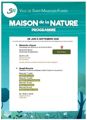 Maison de la Nature - Programme Juin à Septembre