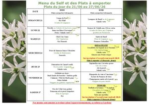 Menu Du Du 21 Au 27 Juin