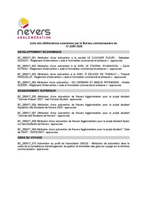 Liste Deliberations Bc 260617