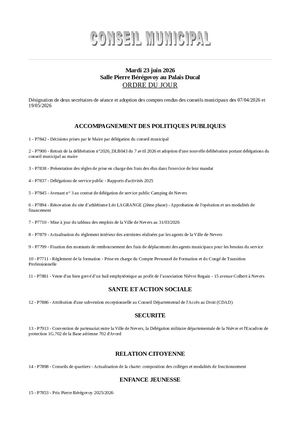 Cm Du 23 06 26 Ordre Du Jour Affichage