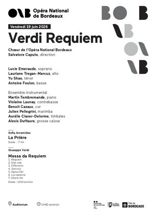 Programme Chœur Requiem de Verdi vendredi 19 juin 2026