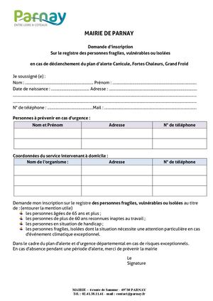 2026 Fiche D'inscription Personnes Isolées Et Fragiles