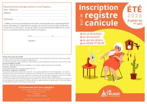 Flyer Registre Canicule 2026