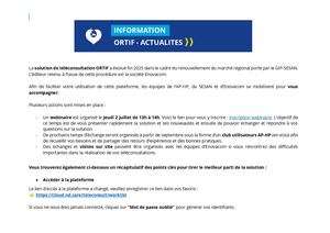 Ortif Webinaire Et Informations Utiles