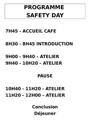 Deroulement Journee