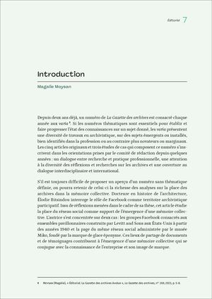 00 Introduction Gazette Des Archives 277