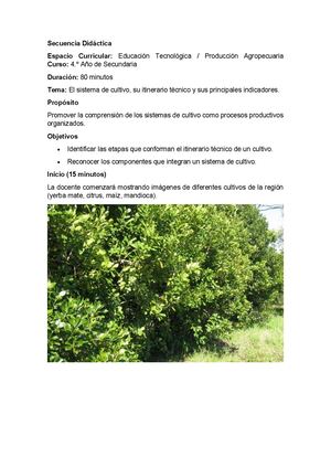 Secuencia Didáctica Agropecuaria