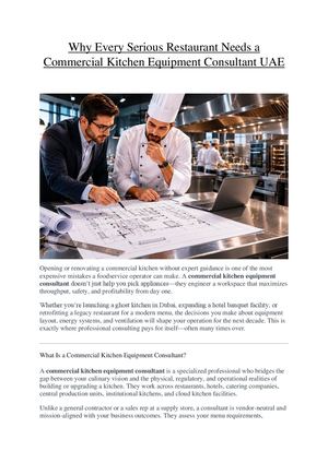Whyeveryseriousrestaurantneedsacommercialkitchenequipmentconsultantuae