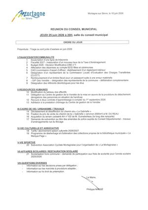 CONVOCATION CONSEIL MUNICIPAL DU 25 JUIN 2026
