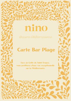 Carte Bar Plage été 2026