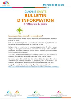 Bulletin Information 25 Mars
