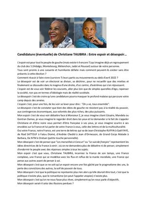 Billet d'humeur Taubira
