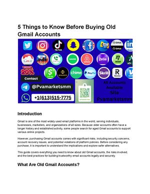 5 Things To Know Before Buying Old Gmail Accounts