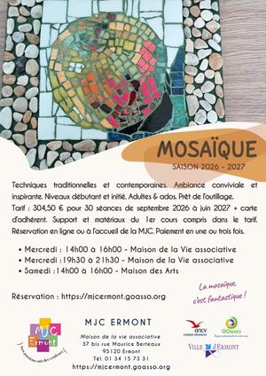 Flyer Atelier Mosaique 2026 2027 Mjc Ermont