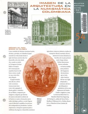 Imagen De La Arquitectura En La Numismática Colombiana Billetes Emitidos Entre 1927 Y 2000