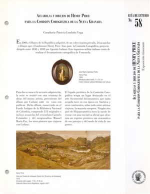 Acuarelas Y Dibujos De Henry Price Para La Comisión Corográfica De La Nueva Granada