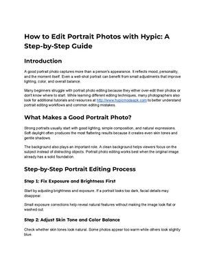 How To Edit Portrait Photos With Hypic | A Step By Step Guide