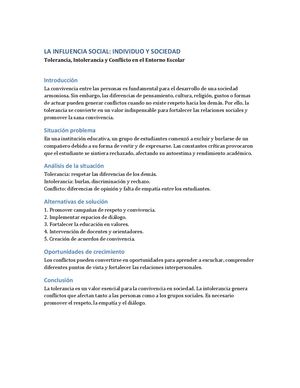 La Influencia Social: Individuo y Sociedadcia Social