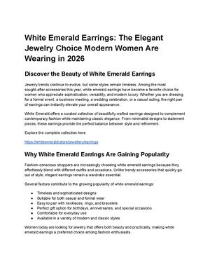 White Emerald Earrings: The Elegant Style Upgrade Every Modern Woman Needs