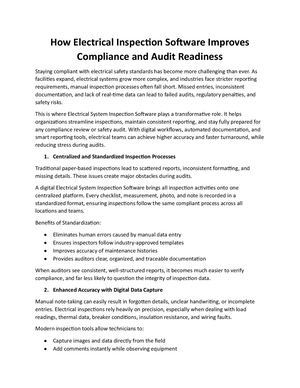 How Electrical Inspection Software Improves Compliance and Audit Readiness