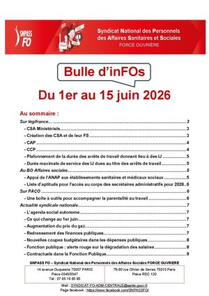Bulle D'inFos 01 06 2026 Au 15 06 2026