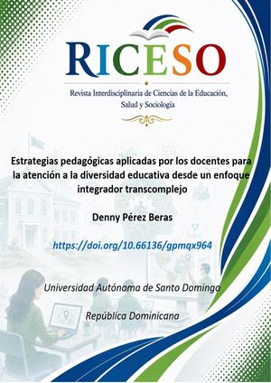 Estrategias pedagógicas aplicadas por los docentes para la atención a la diversidad educativa desde un enfoque integrador transcomplejo