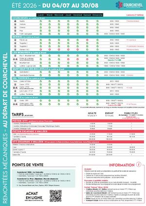 Ouvertures Et Tarifs Courchevel 2026