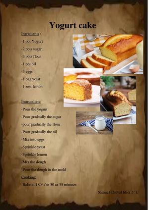 Recette Gateau Au Yaourt