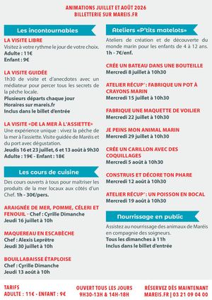 Animations de l’été 2026 à Maréis – Étaples-sur-Mer