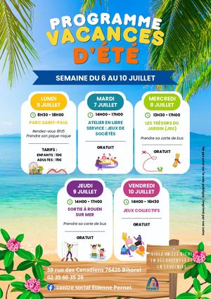 Programme Vacances Été 2026