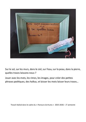 Parcours écriture : traces...