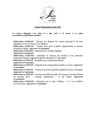 Conseil Municipal du 5 juin 2026