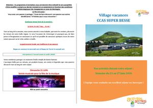 Planning Du 21 Au 27 Juin 2026