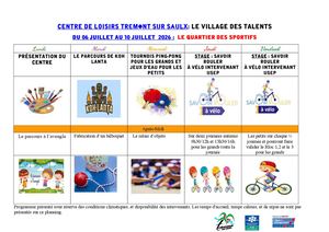 Plannings Ete Complet