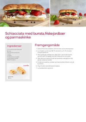 Schiacciata med burrata, friske jordbær og parmaskinke