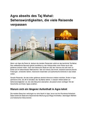 Agra Abseits Des Taj Mahal Sehenswürdigkeiten, Die Viele Reisende Verpassen