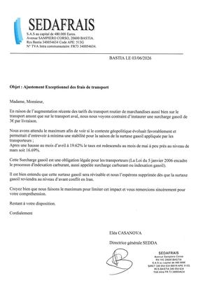 Sedda - Frais De Transport