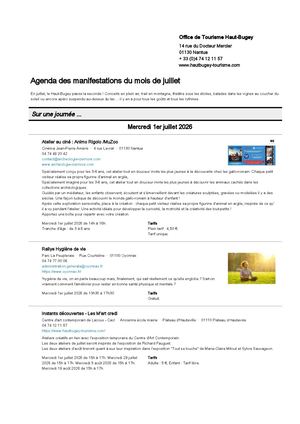 Animations Du Mois - Juillet 2026
