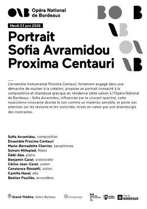 Programme Portrait : Sofia Avramidou-Proxima Centauri mardi 23 juin 2026