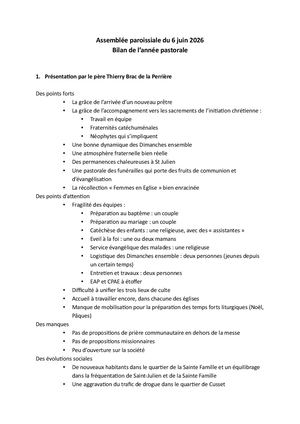Bilan Année 2025 2026