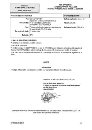 DP 26 Q 0139 - Arrêté