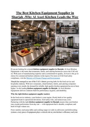 The Best Kitchen Equipment Supplier In Sharja1