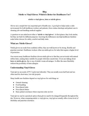 Nitrile Vs Vinyl Gloves Which Is Better For Healthcare Use