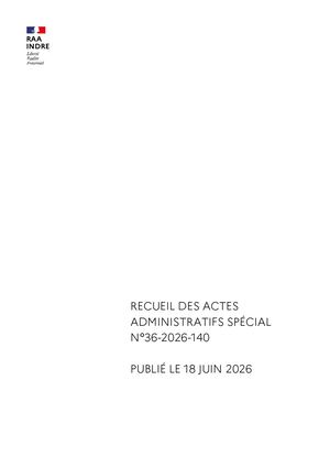 Recueil 36 2026 140 Recueil Des Actes Administratifs Special