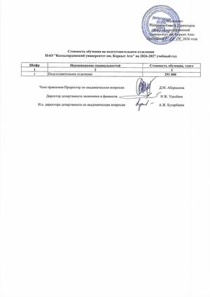 Стоимость обучения на подготовительном отделении на 2026–2027 учебный год